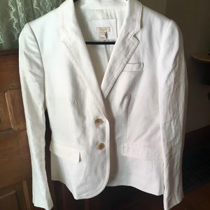 White J Crew Linen Blazer